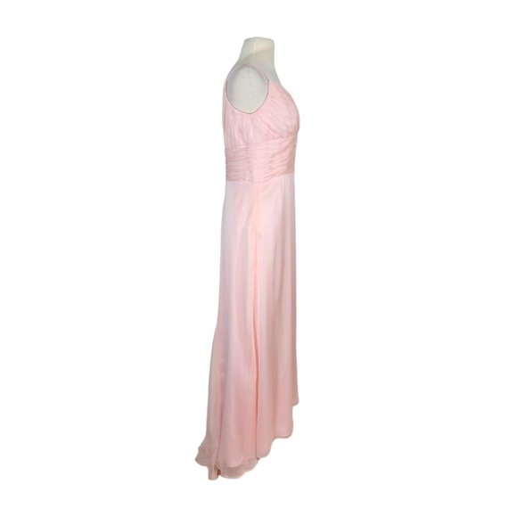 Belsoie Blush Pink Chiffon Floor Length Gown - Picture 4 of 9